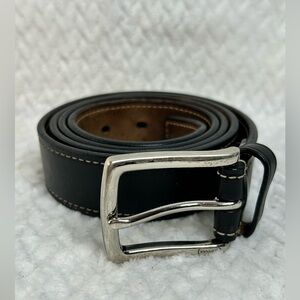 Coach Vintage Leatherware Black Leather Belt Silver Buckle Size 40 made in India